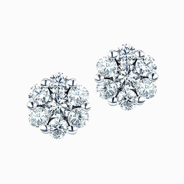 Real Effect Sterling Silver and Cubic Zirconia Stud Earrings