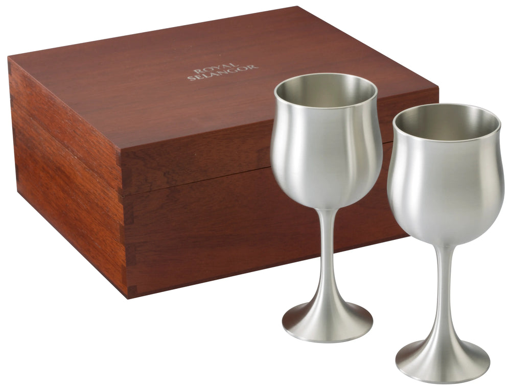 Royal Selangor | Wine Goblets In Wooden Gift Box