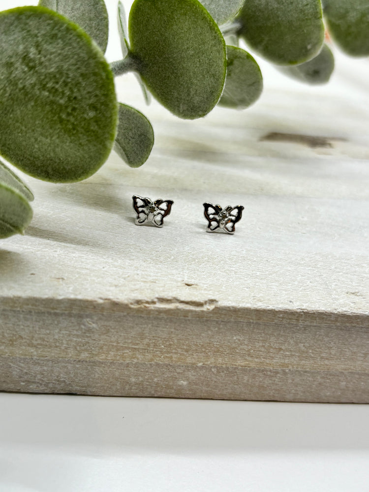 D for Diamond Children’s Sterling Silver Filigree Butterfly Earrings - Maudes The Jewellers
