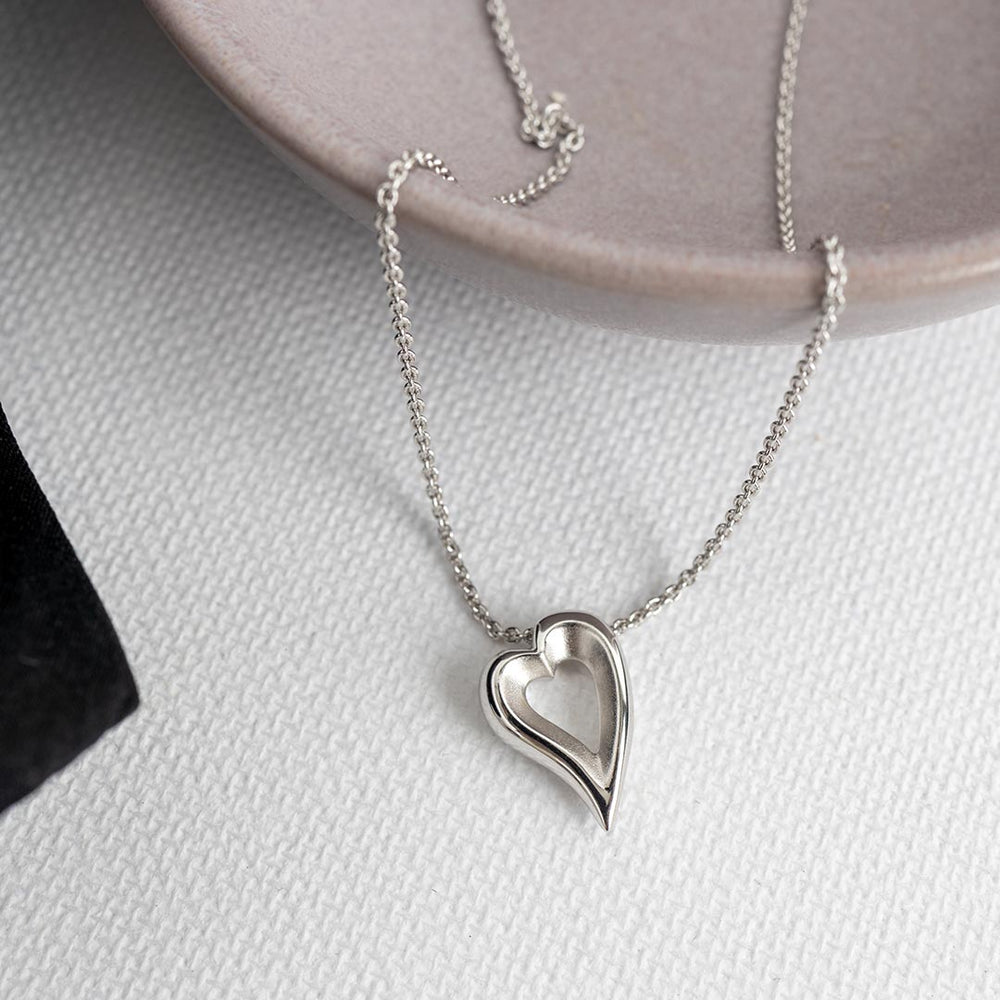 Kit Heath | Love Story Silver Heart Necklace