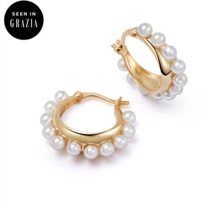 Daisy London | Shrimps Pearl Mini Hoop Earrings