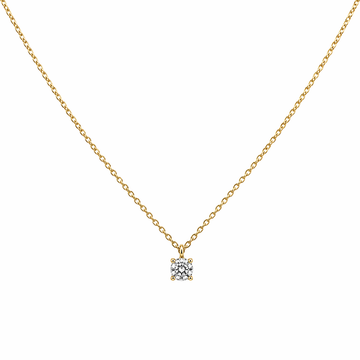 9ct Yellow Gold Brilliant Cut Diamond Pendant and Chain