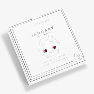 Joma Jewellery | January Garnet Birthstone Boxed Earrings