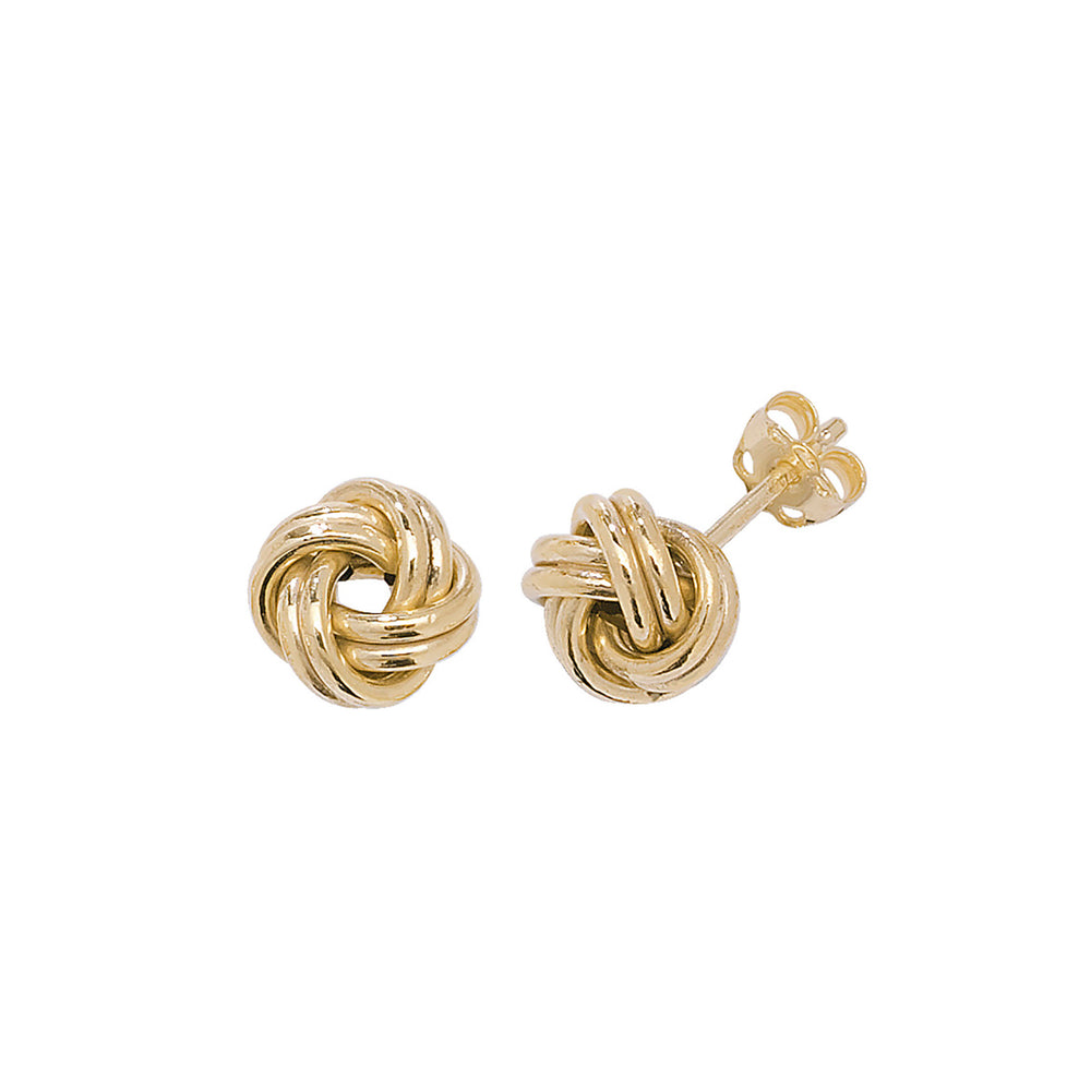 9ct Yellow Gold Double Knot Stud Earrings