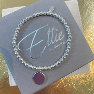 Ettie | Medium Bead Engravable Disc Bracelet