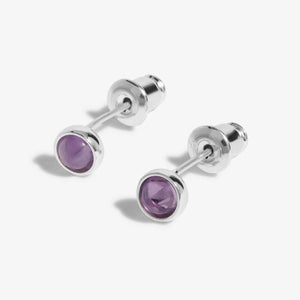 Joma Jewellery | February Amethyst Birthstone Boxed Earrings