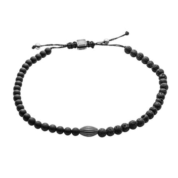 Fred Bennett | Lava Bead and Onyx Cord Bracelet