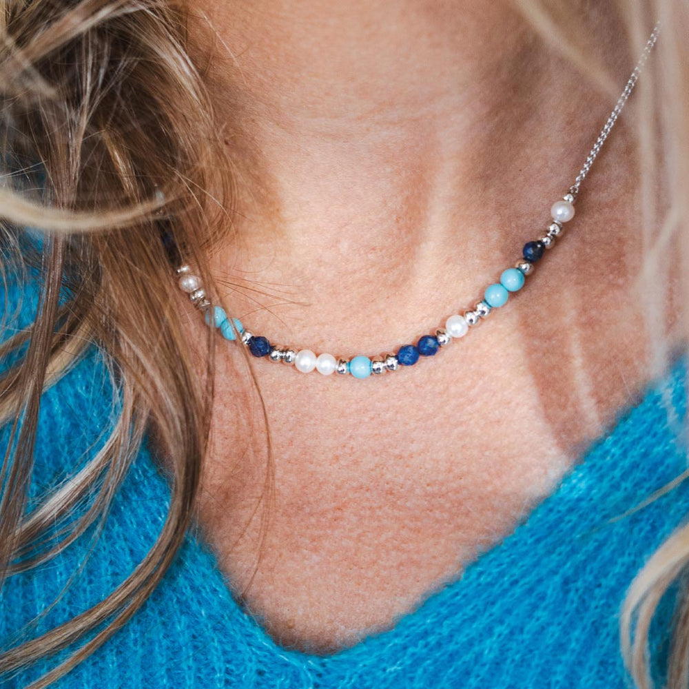 Kit Heath | Coast Tumble Azure Gemstone Beaded Necklace