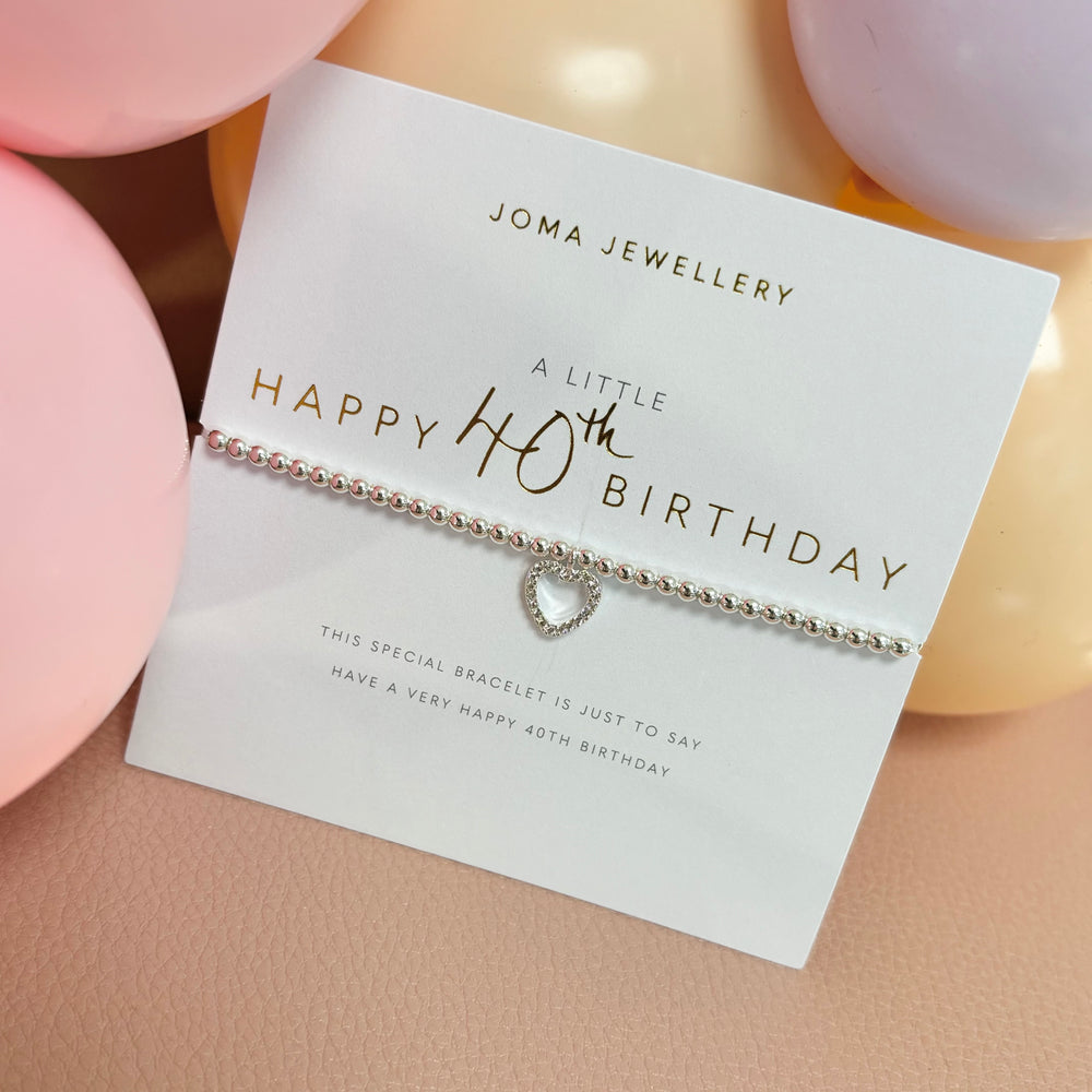 Joma Jewellery Happy 40th Birthday Bracelet Maudes The Jewellers