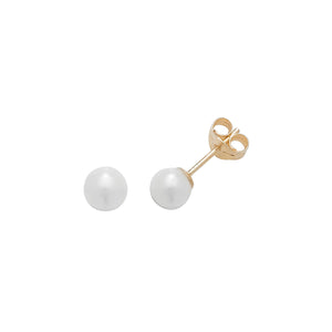 9ct Yellow Gold 5mm Pearl Stud Earrings