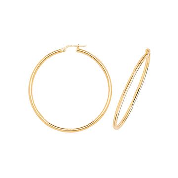 9ct Yellow Gold 40mm Hoop Earrings