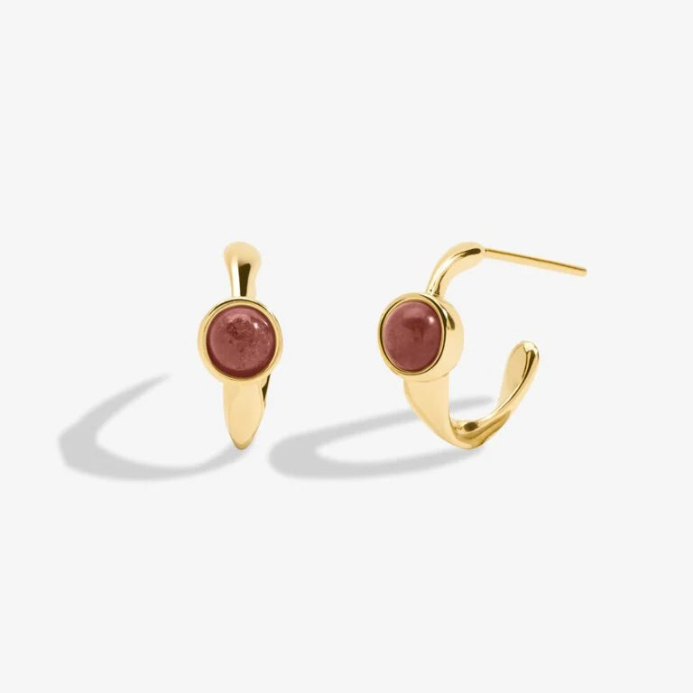 Joma Jewellery | Gold January Birthstone Hoop Earrings