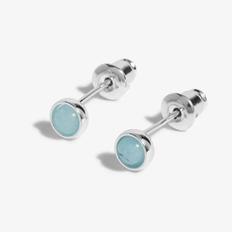 Joma Jewellery | March Aqua Crystal Birthstone Boxed Earrings