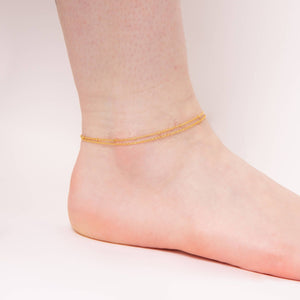 Sterling Silver Gold Plated Double Strand Anklet
