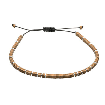 Fred Bennett | Black Cord Bracelet With Bronze Hematite