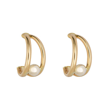 9ct Yellow & White Gold Arc Stud Earrings