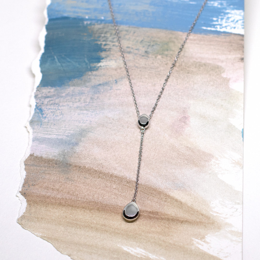 Kit Heath | Coast Pebble Linking Pebbles Silver Lariat Necklace