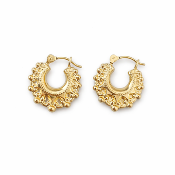 9ct Yellow Gold Traditional Creole Hoop Earrings