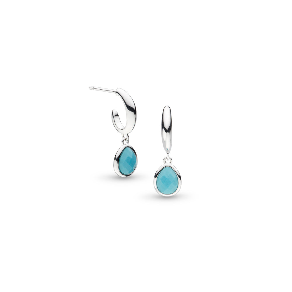 Kit Heath | Coast Pebble Azure Gemstone Hoop Drop Earrings