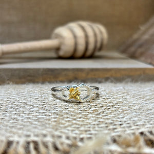 The Bee Collection Honeycomb and Bee Ring - Maudes The Jewellers