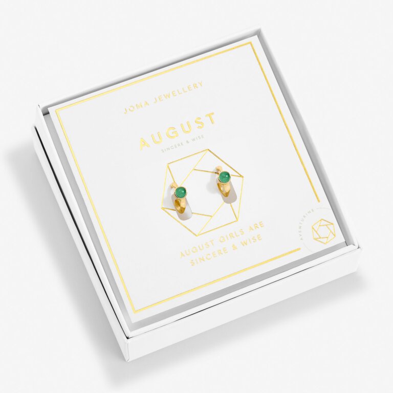 Joma Jewellery | August Birthstone Hoop Earrings