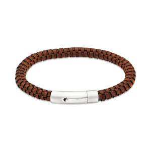 Unique & Co | Dark Brown Leather Bracelet With Steel Clasp