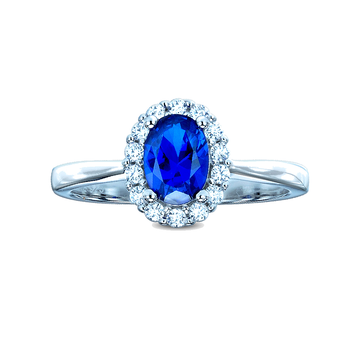 Real Effect | Sterling Silver Sapphire Blue & CZ Ring