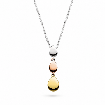 Kit Heath | Sterling Silver, Gold and Rose Gold Pebble Link Necklace