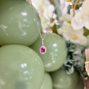 Real Effect | Sterling Silver Ruby Cubic Zirconia Pendant