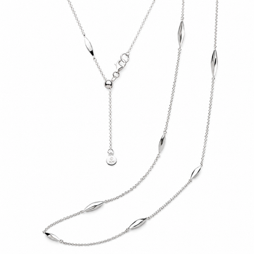 Kit Heath | Sterling Silver Glint Long Station Necklace