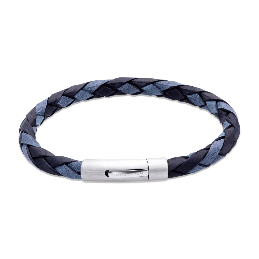 Unique & Co | Black and Blue Woven Leather Bracelet