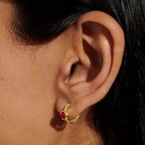 Joma Jewellery | Gold January Birthstone Hoop Earrings