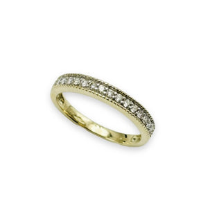 9ct Yellow Gold Diamond Half Eternity Band Ring