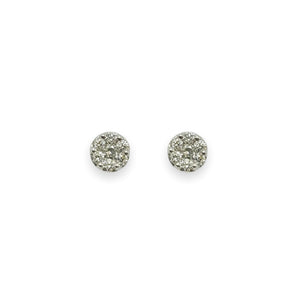 18ct White Gold Diamond Cluster Stud Earrings