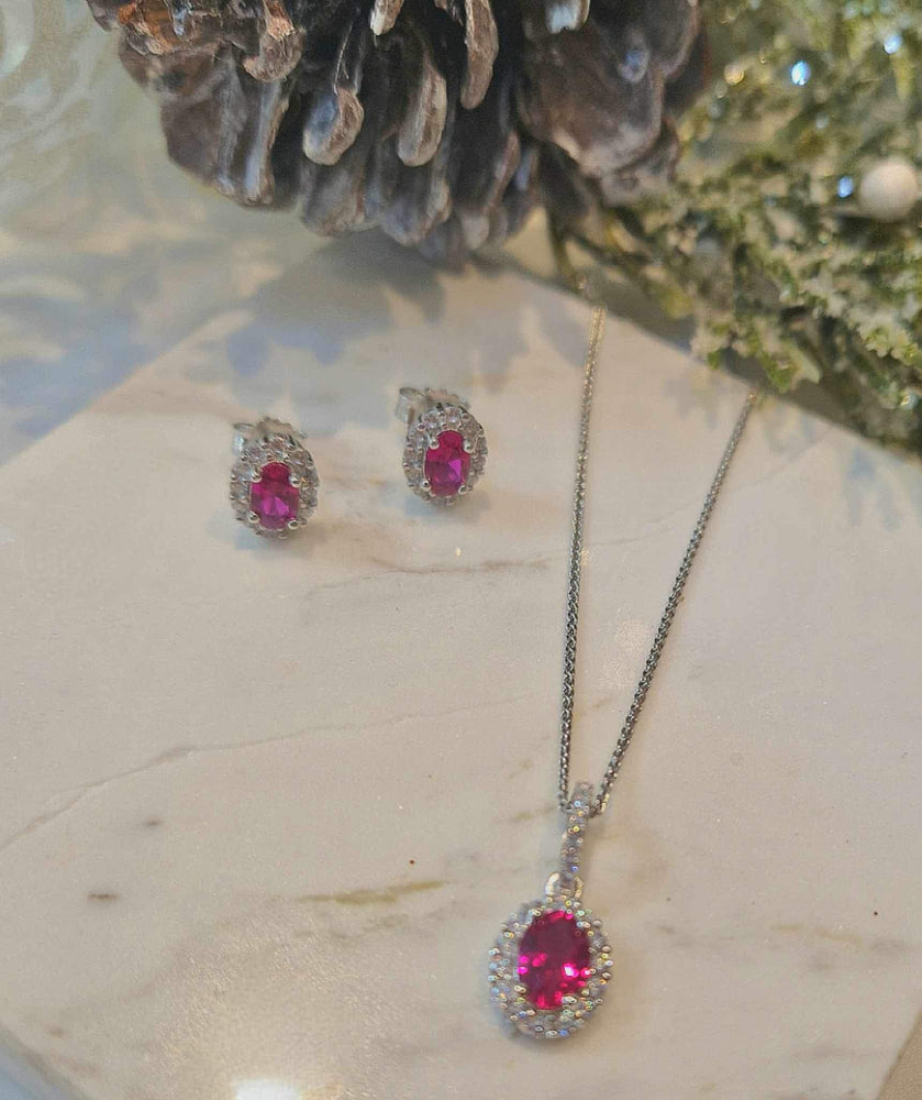 Real Effect | Sterling Silver Ruby Cubic Zirconia Pendant