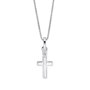 D For Diamond Mother Of Pearl Cross Pendant