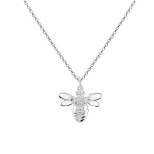 Sterling Silver Bee CZ Necklace