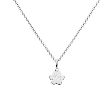 Sterling Silver Paw Print Necklace
