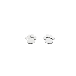 Sterling Silver Paw Print Stud Earrings