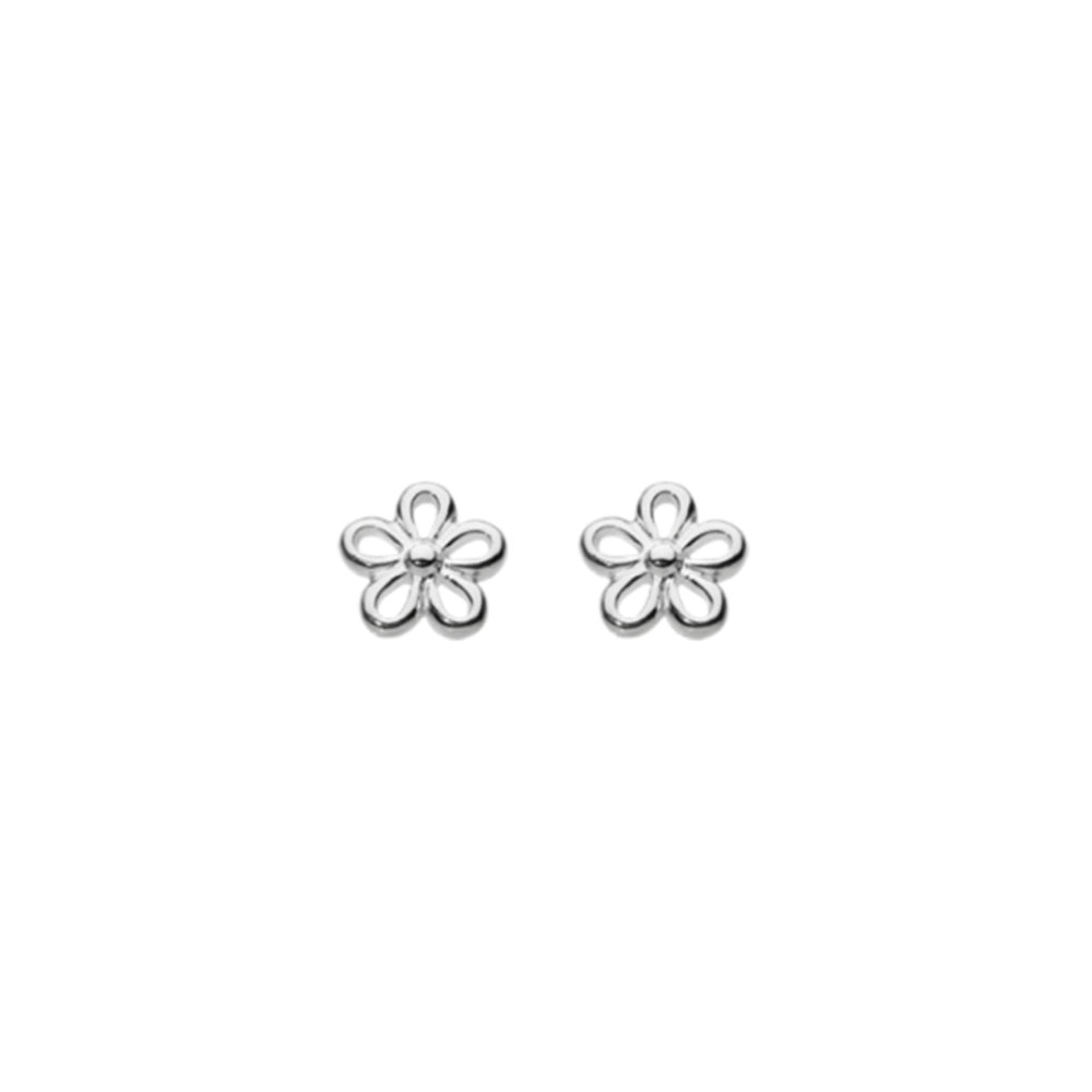 Sterling Silver Simple Flower Stud Earrings