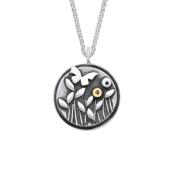 Linda Macdonald | Butterfly & Meadow Silver Necklace
