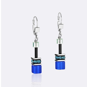 Coeur De Lion | Geocube Earrings Blue-Green 2838