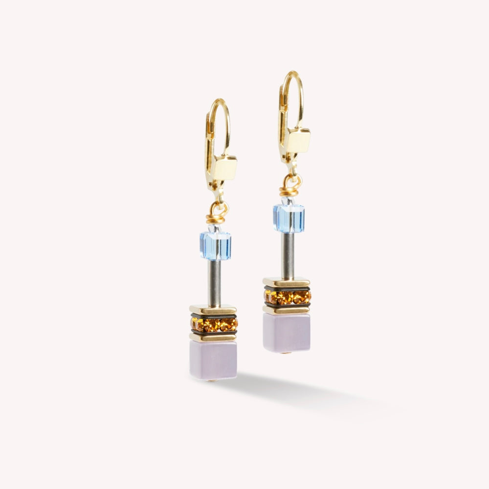 Coeur De Lion | Geocube Iconic Earrings Gold-Multicolour 2838