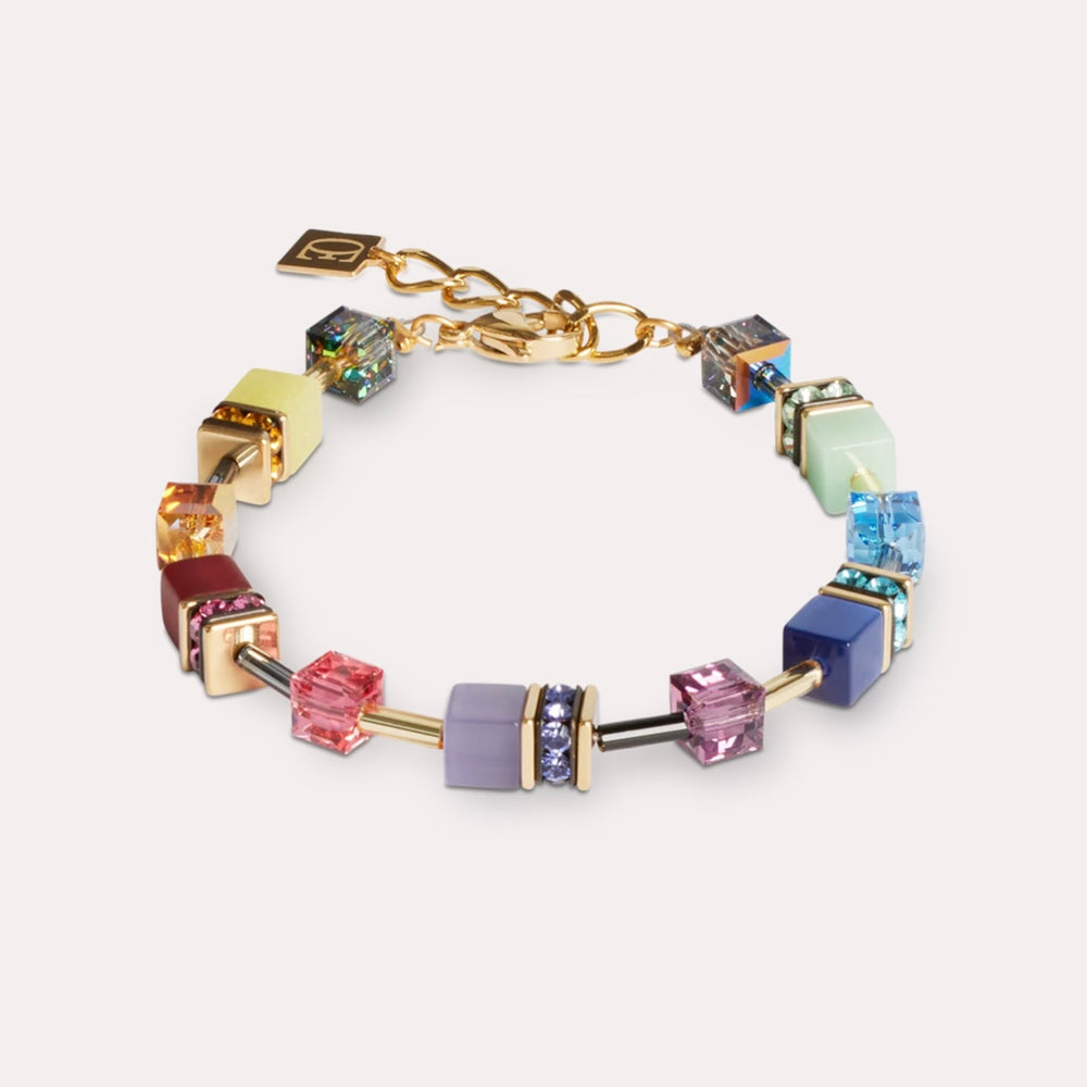 Coeur De Lion | Geocube Iconic Bracelet Gold Multicolour