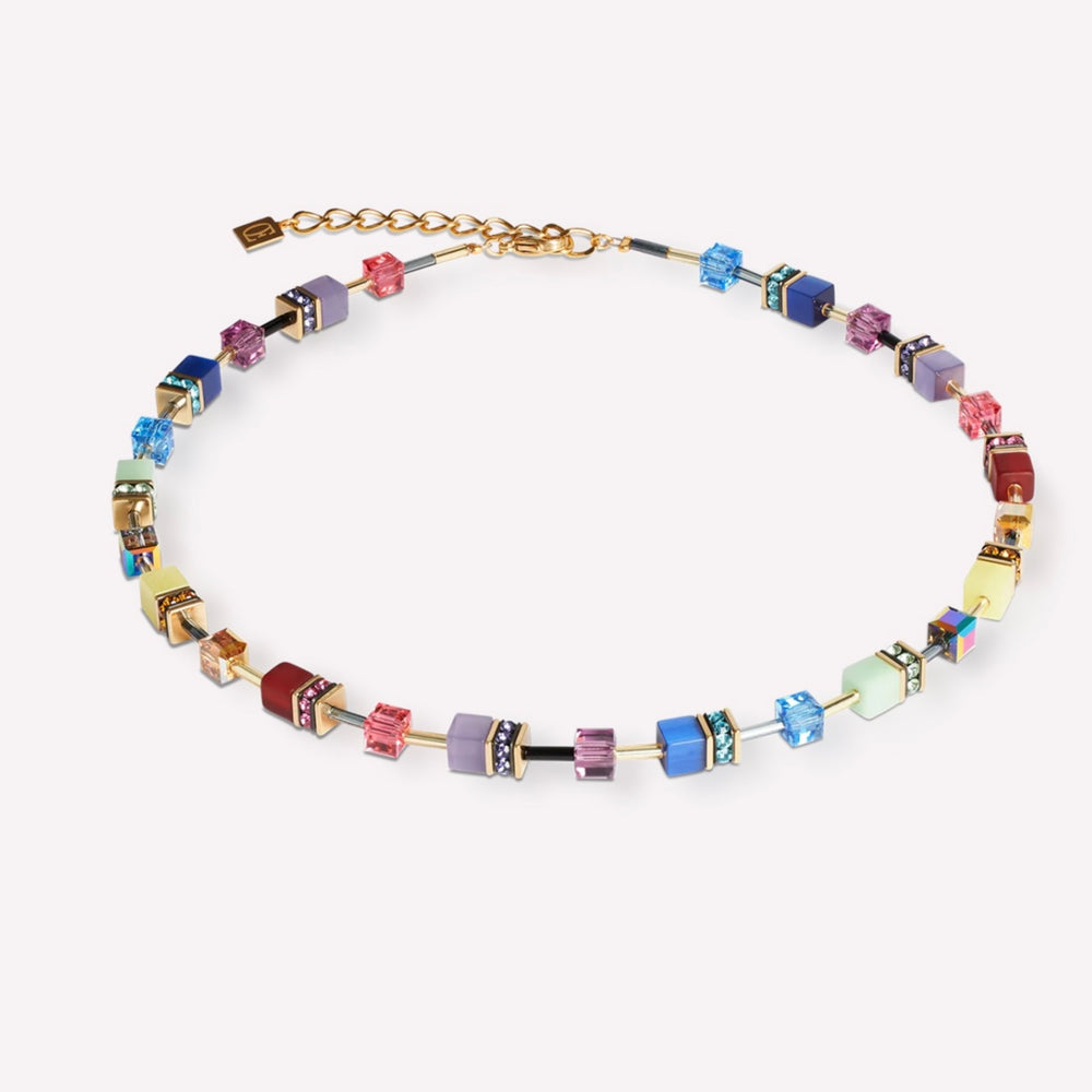 Coeur De Lion | Geocube Iconic Necklace Gold Multicolour