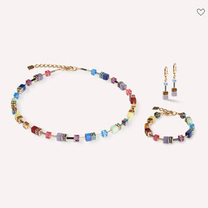 Coeur De Lion | Geocube Iconic Necklace Gold Multicolour