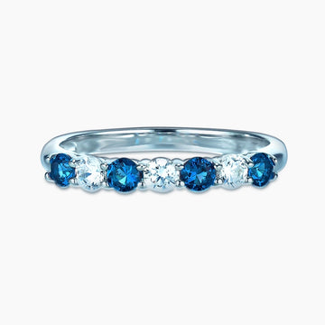 Real Effect | Blue Sapphire & CZ Eternity Ring