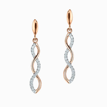 Real Effect | Silver & Rose CZ Drop Earrings