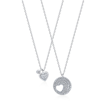 Real Effect | Double Layer Two Chain Heart Necklace