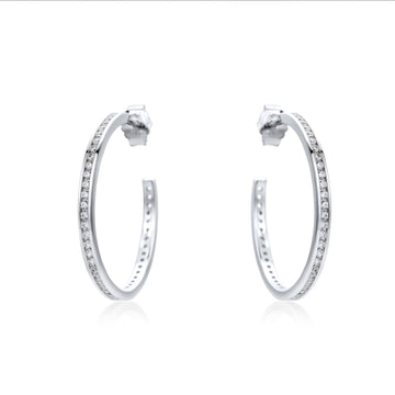 Real Effect | Sterling Silver CZ Hoop Earrings